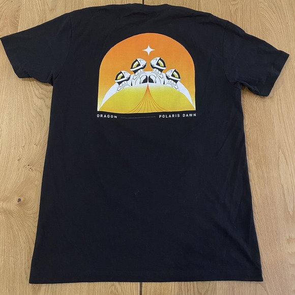 SpaceX Dragon Polaris Dawn T-shirt men's medium black Rare!